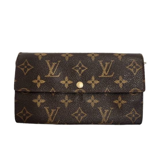 #2 Authentic LOUIS VUITTON vintage monogram Sarah long bifold wallet